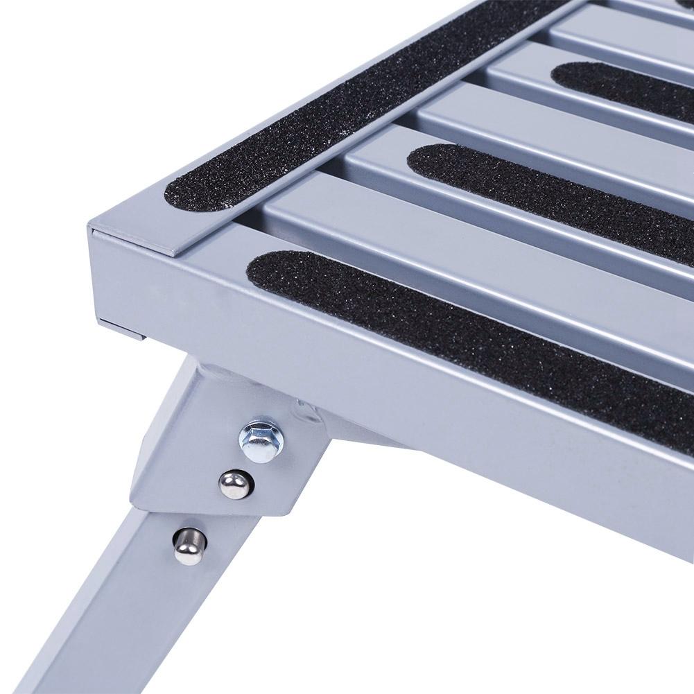 Scaun pliabil portabil din aluminiu cu platformă de siguranță, scară treaptă, accesorii pentru rulote și camping