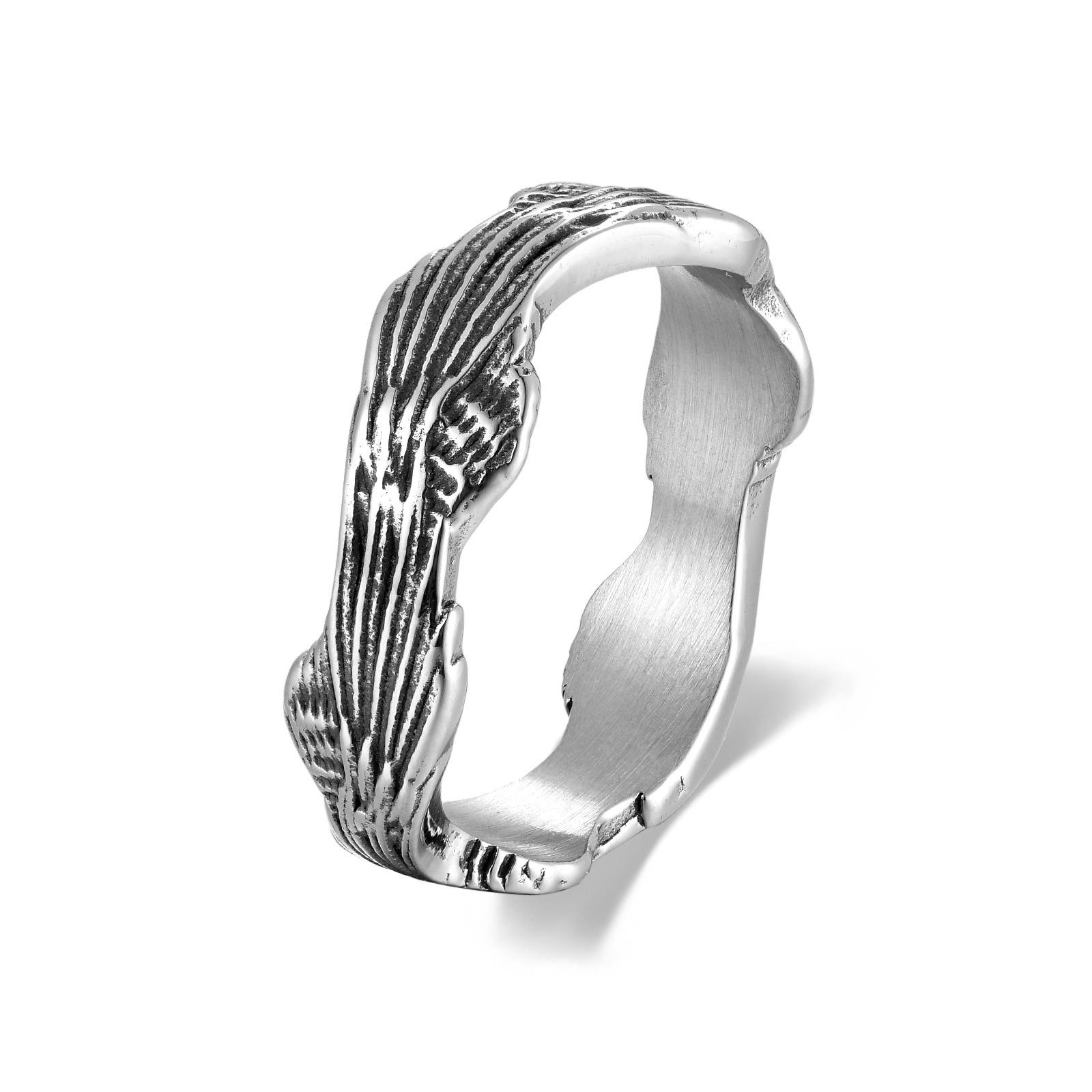 Retro Retro Stainless Steel Ring, Male Trend Creative Personality Cold Titanium Steel Ring Jewelry no.8