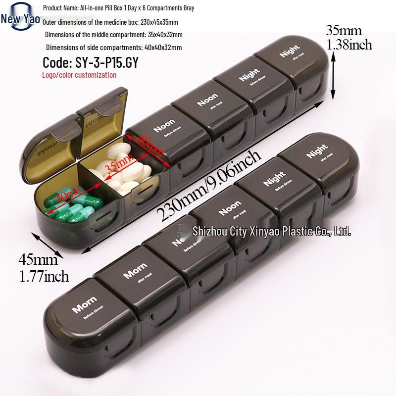 Seven-Day Pill Organizer: Morning, Noon, Night Portable Capsule Case with Large Capacity