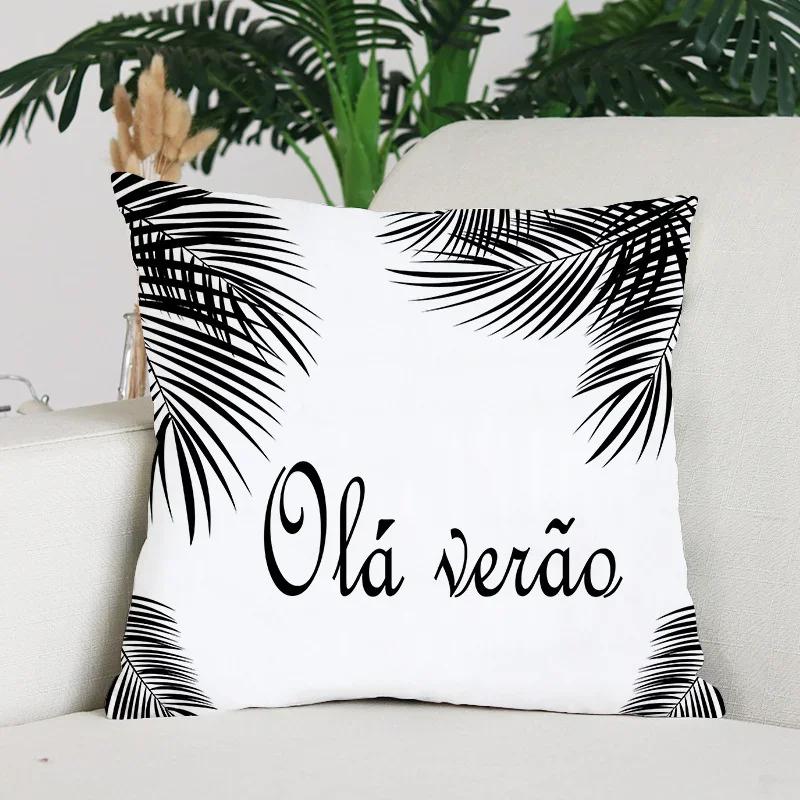 Nordic Minimalist Black and White Checkered Printed Pattern Cushion Cover for Home Living Room Sofa Decorative Pillowcase