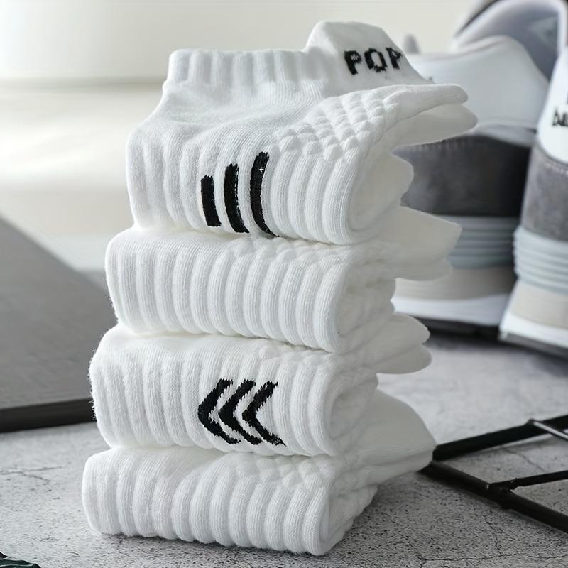 7pairs White Stretch Athletic Socks - Breathable and Moisture-Wicking for Daily Casual and Sports Use. Comfortable