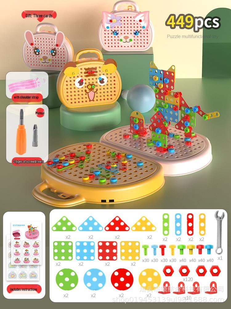 2025 Children's Educational Screw Assembly Toy with Electric Drill: Intelligence Disassembly Toolbox for Boys and Girls