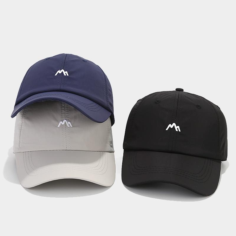 Outdoor Spring Baseball Cap With Embroidered Mountain Peak For Hiking And Sun Protection