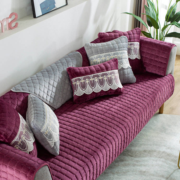 Ins Nordic Plush Sofa Cushion Autumn and Winter Non-Slip Simple Modern Sofa Cover Thickened Sofa Towel Covers Universal