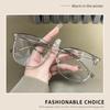 Vintage Semi-rimless Women Glasses High Definition Blue Light Blocking Eyeglasses Anti-fatigue Silicone Nose Pads Spectacles