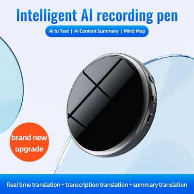 Mini Reportofon Inteligent cu AI, Transcriere în Timp Real, Traducător de Limbi Simultan, Rezumat Audio, Dictafon, Player MP3