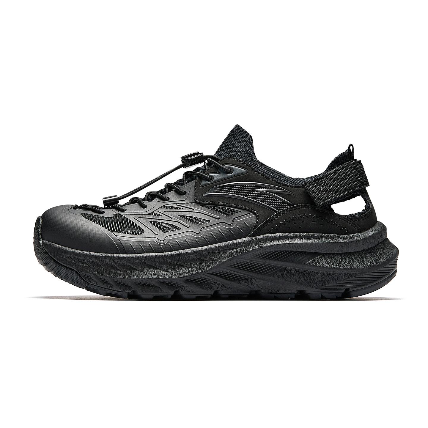 Anta Explore Sandals Low Top Hiking Shoes Kids sandals Basic-Black Castle-Gray 922626602-3 35.5