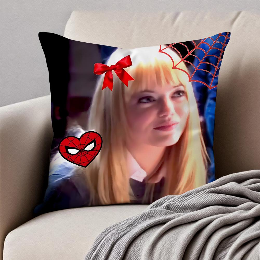 Actress EEmma Stone Cushion Cover Pillowcase Antidustmite Invisible Zipper Short Plush Sofa Cushion