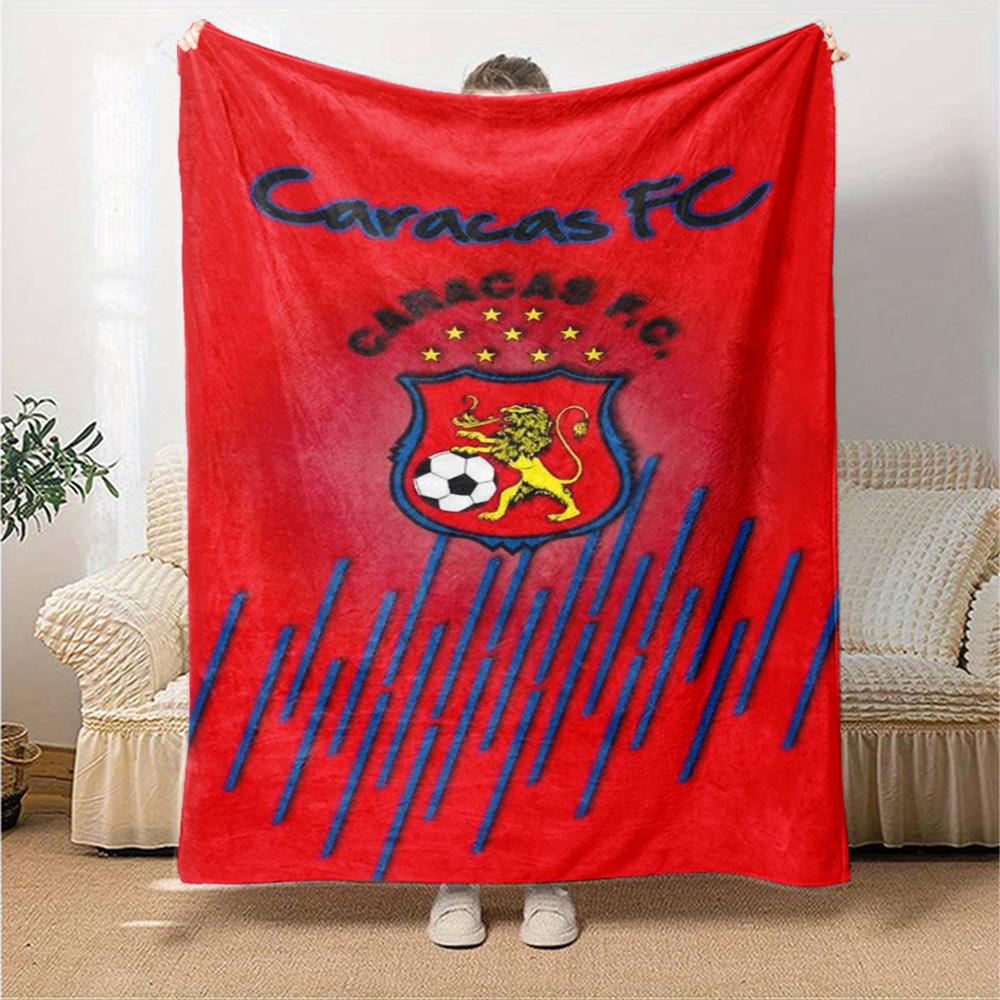 Caracas FC Print Flannel Blanket High Quality Warm Comfortable Cover for All Seasons Perfect for Gifts Home Decor