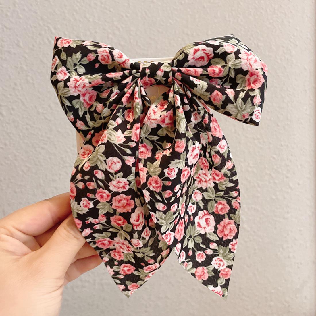 

Floral Sweet Bow Hair Clip Women Girls Ribbon Bowknot Hair Pins Braid Barrettes Trend French Elegance Headwear Hair Accessory