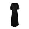 Women's Fashion Casual Short Sleeve Round Neck Splicing Elegant Temperament Dress