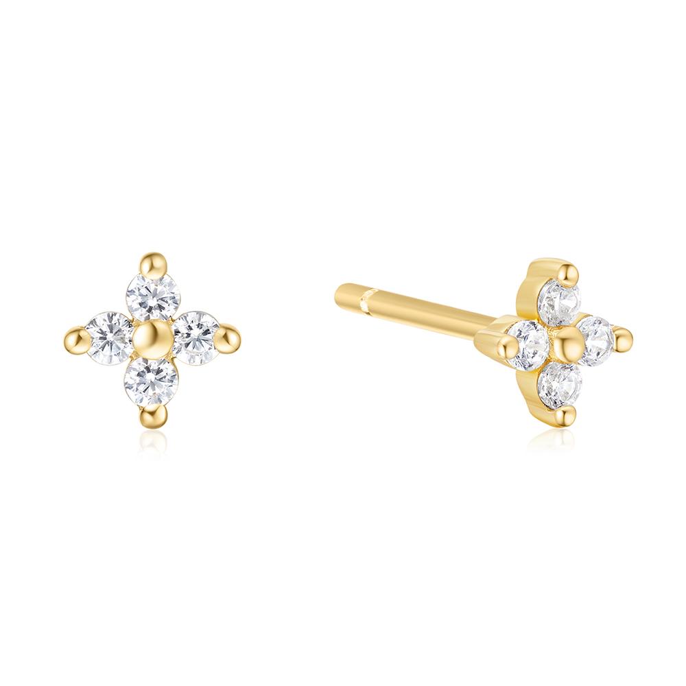 Ania Haie Four-Leaf Clover 925 Silver Stud Earrings E064-01G