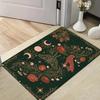 Vintage Astrology Moon Butterfly Area Rug Carpet, Non Slip Floor Mat, Black Based Gold Sun Moon Star Washable Doormat