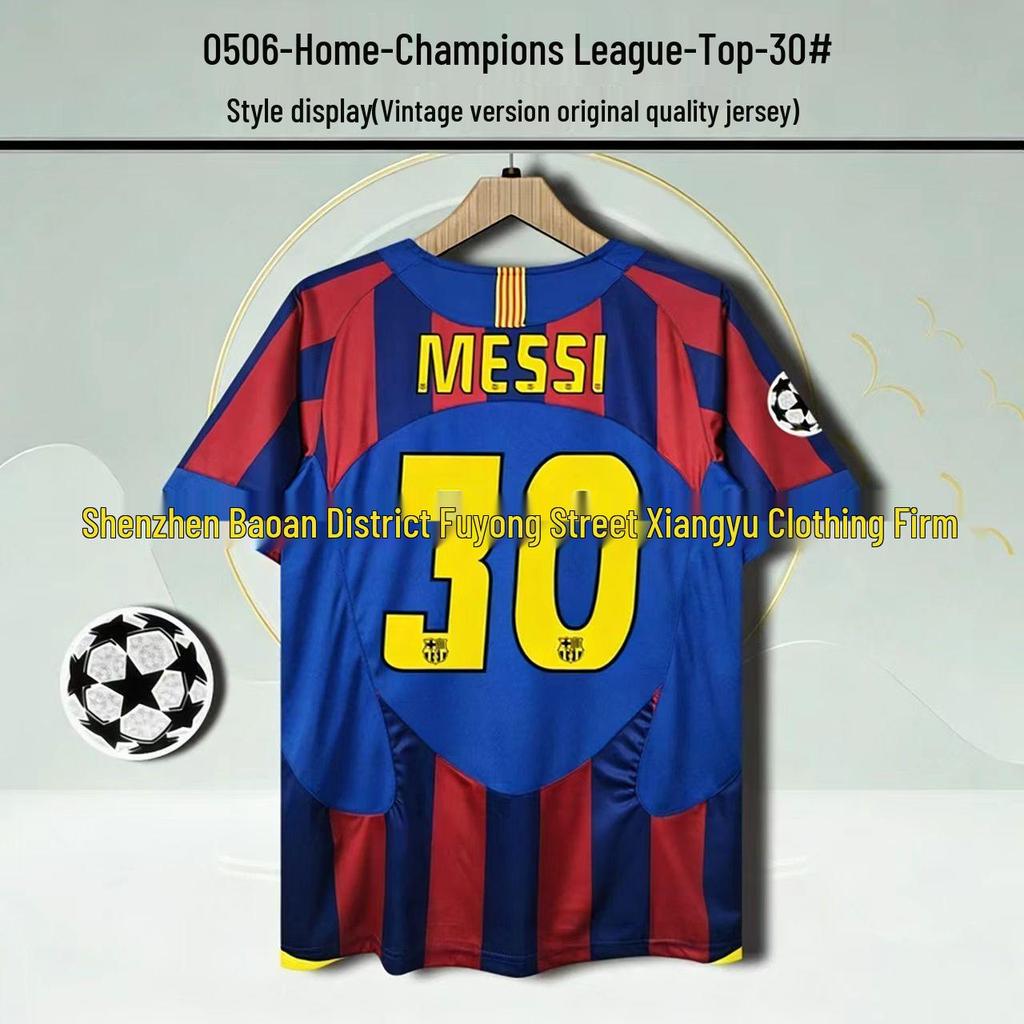 Barcelona Retro No. 10 Messi & No. 9 Ronaldo Commemorative Jersey