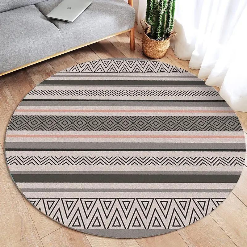 Retro Mandala Round Carpet Living Room Sofa Carpet Simple Home Decoration Bedroom Floor Mat Kitchen Bathroom Anti-slip Mat