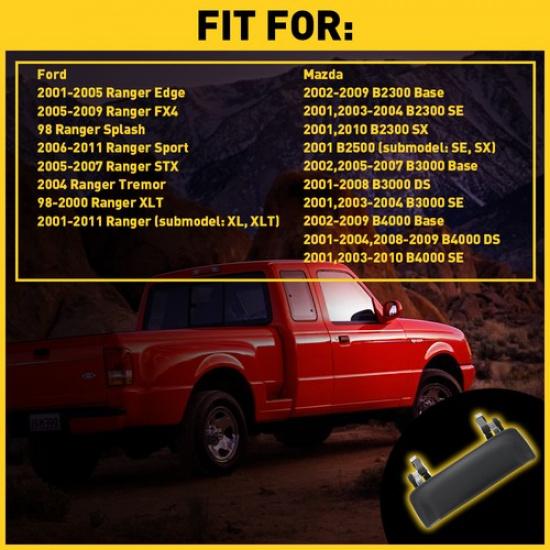 Door Handle For 2001-2011 Ford Ranger Smooth Black Front Outer 1F7058420 Black