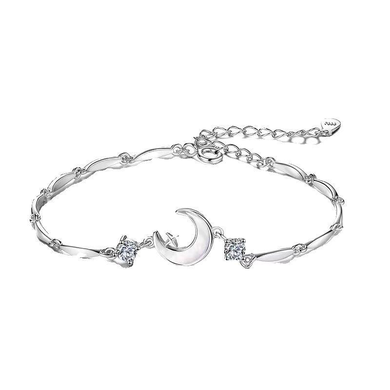Star Moon Mother-of-Pearl Bracelet: Elegant 2024 Chinese Style, Light Luxury for Women