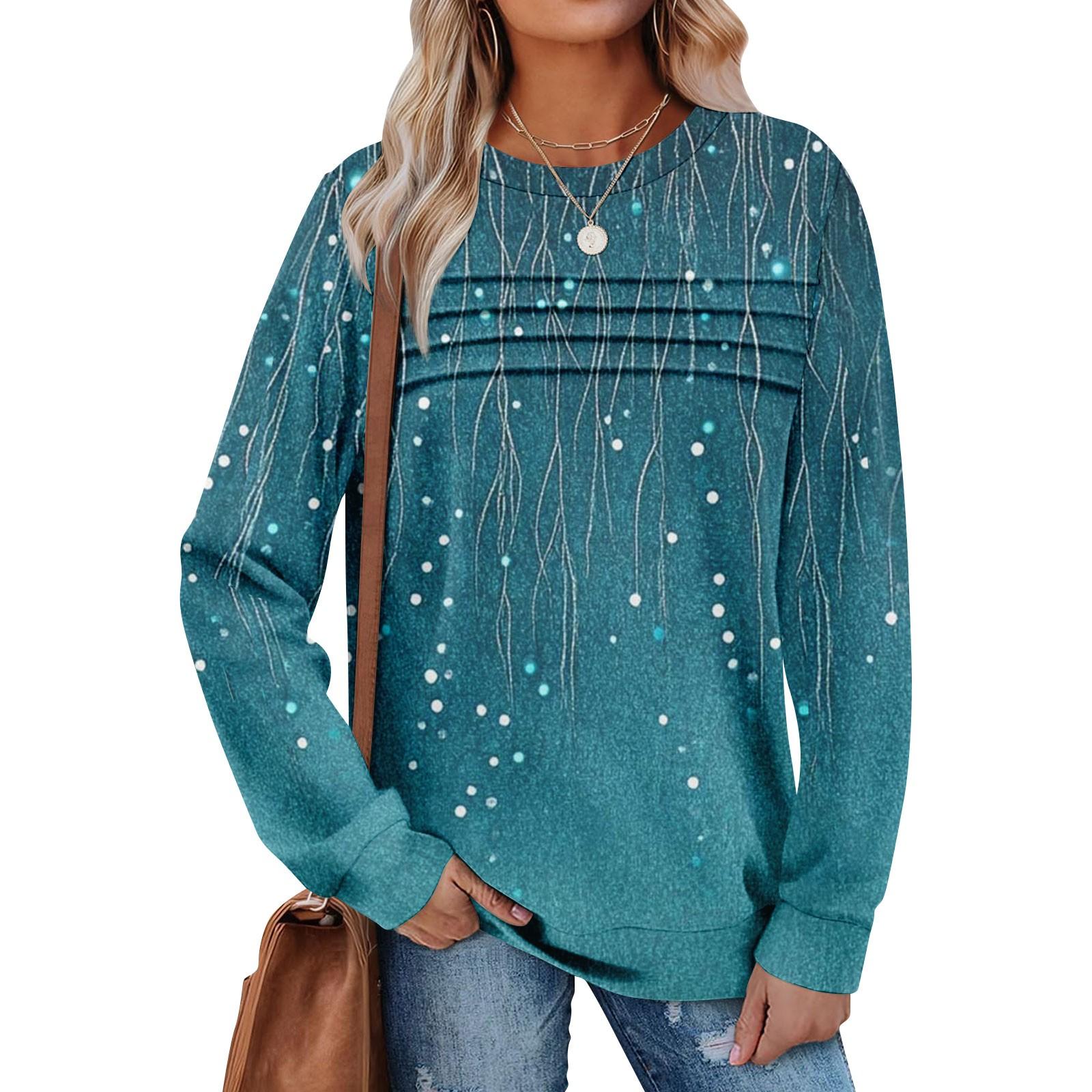 

Женский повседневный свитшот с длинным рукавом и круглым вырезом, приталенный плиссированный топ XL