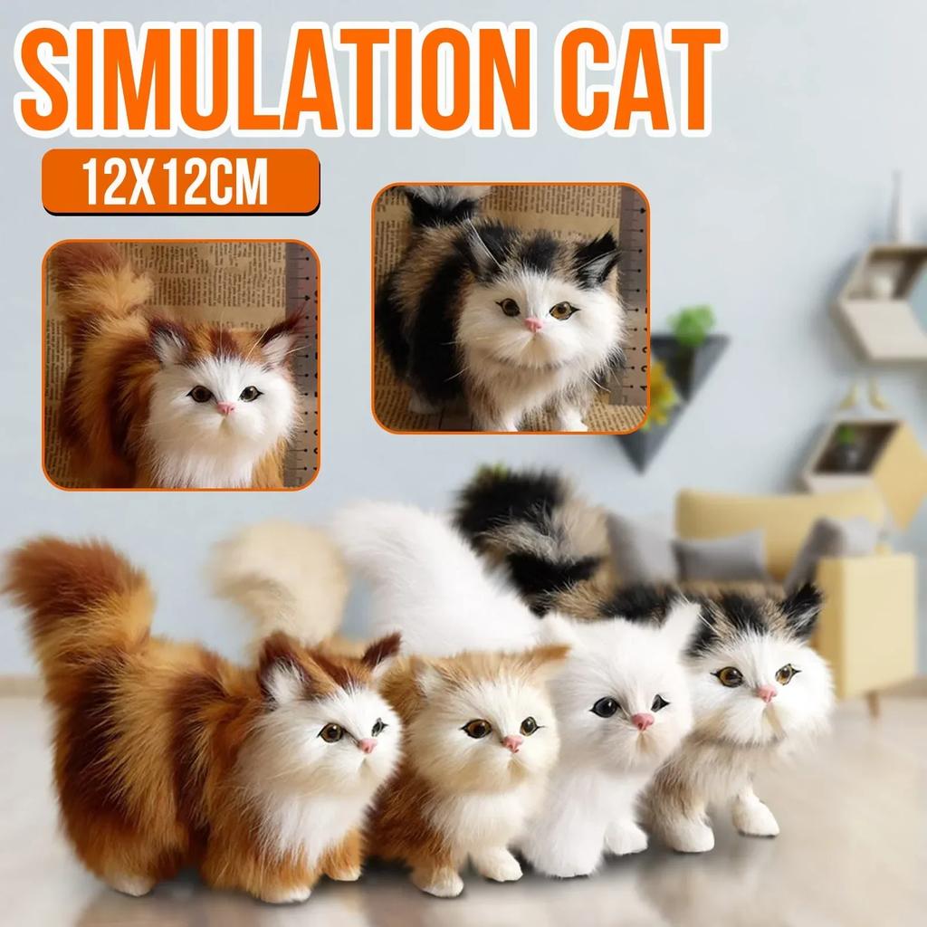 Niedliche Simulations-Katzen-Plüschtiere Weiches Stoff-Kätzchen-Modell Falsche Katze Realistische Tiere für Kinder Mädchen Geburtstags- Valentinstagsgeschenk