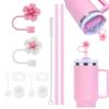 11Pcs Accessories Set for Stanley Cup Silicone Spill Proof Stopper Straw Cover Cap Reusable Straw 1 Cleaning Brush 40oz 30oz