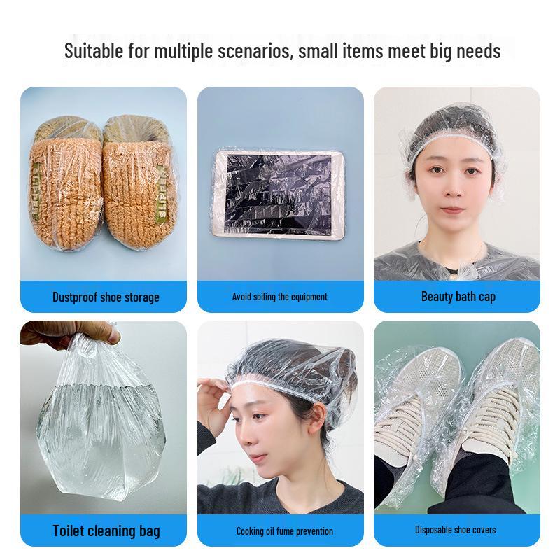 100-Pack Thick Disposable Shower Caps for Bathing & Hair Styling