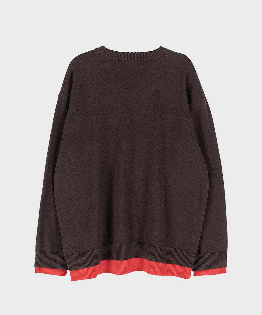 PREF Brown Reversible Cotton Sweater