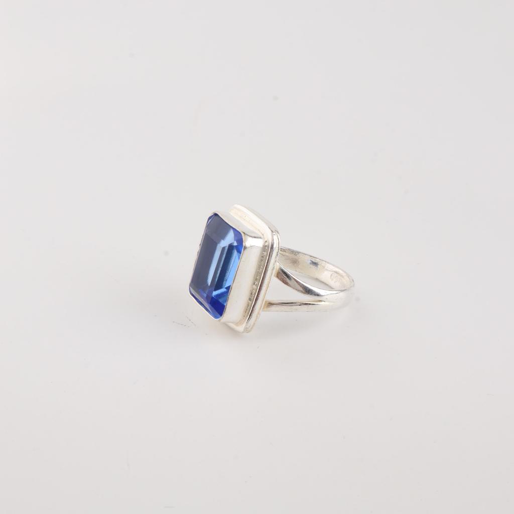 Gemma Tanzanite Fatta a Mano Argento Sterling 925 Gioielli da Donna Designer Anello Nuziale per Treccia RR-79-5