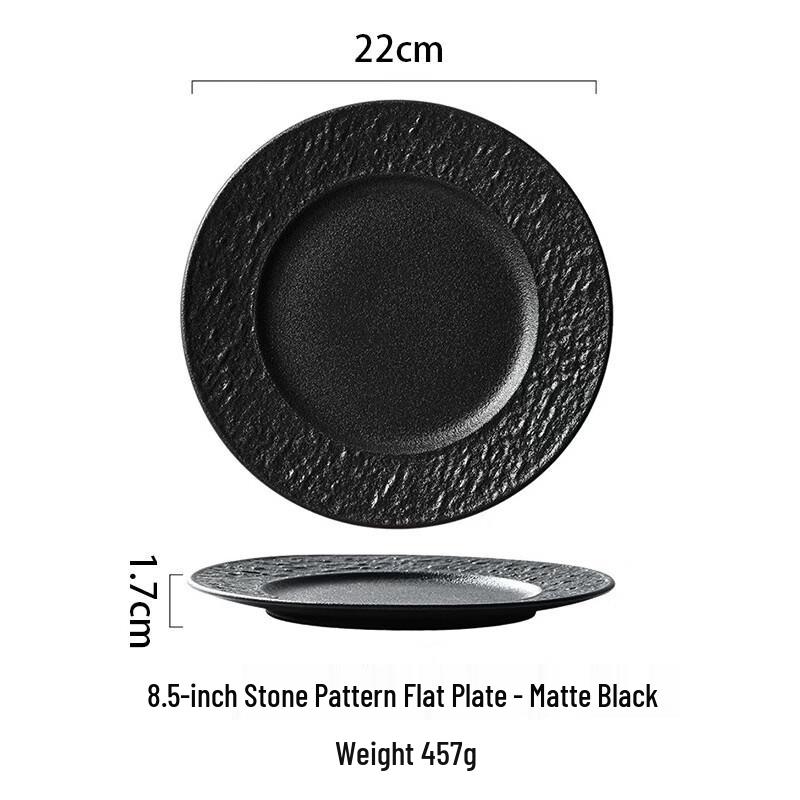 Nordic Rock Pattern Ceramic Flat Plate