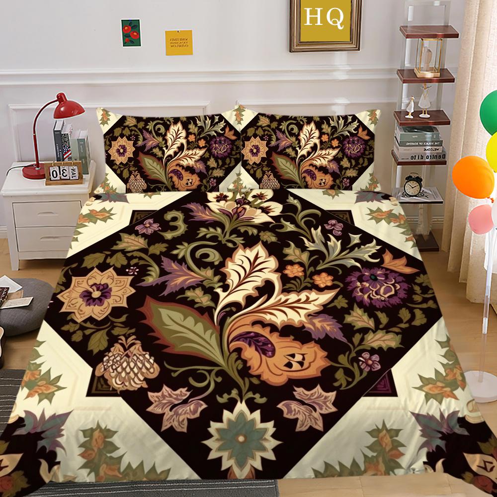 Set Biancheria da Letto Colorato Stampa Fiori 3D King Size Set Copripiumino Donna Set Letto in Poliestere Copri