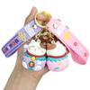 Adorable Cartoon Lucky Cat Keychain Pvc Rubber Car Key Accessory Cute Bag Charm Gift
