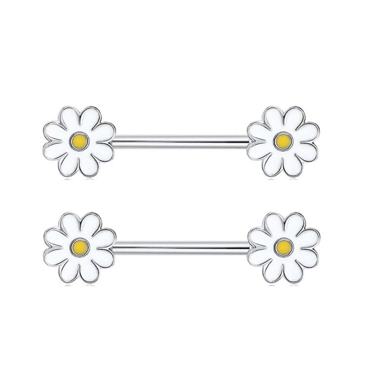 Sturdy Stainless Steel Nipple Rings With Zirconia Rhinestones Decoration for Fashionable Occasions Casual Wear