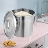 12L 304 Stainless Steel Cereal Container Metal Kitchen Rice Oil Storage Bucket For Storing Dry/Wet Foods Such As Rice, Flour