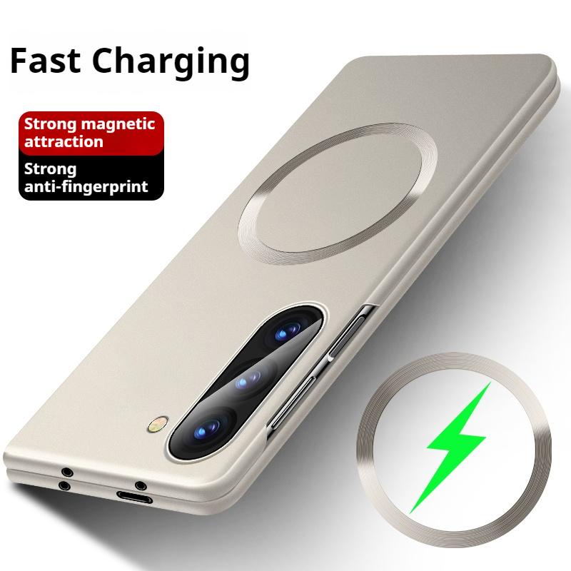 

Для Magsafe Металлизированный Матовый Чехол с Магнитным Покрытием для Samsung Z Fold 7 6 5 4 3 ZFlip 7 6 5 4 3 Беспроводная Зарядка Тонкий ПК Чехол For Samsung Galaxy Z Flip6