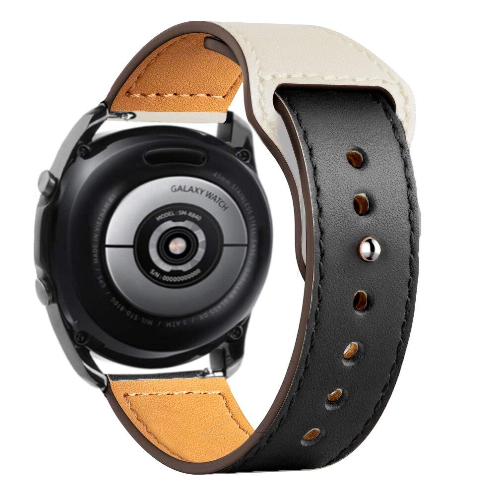 Buy 20mm 22mm soft Leather Band For Samsung Galaxy watch 3 4 Active 2 strap  Gear S3 Frontier classic bracelet for Huawei watch 3 GT/2/2e/Pro amazfit at  affordable prices — free shipping,