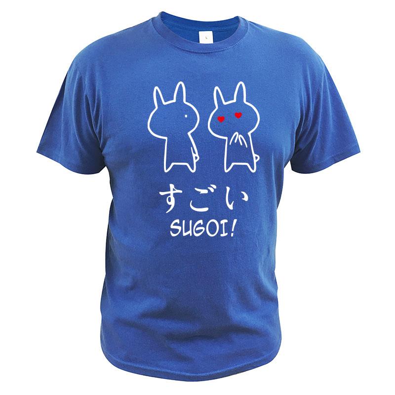 Sugoi Rabbit T Shirt Cute Anime Of Japan Original Design 100 Cotton Tee Tops Black Short