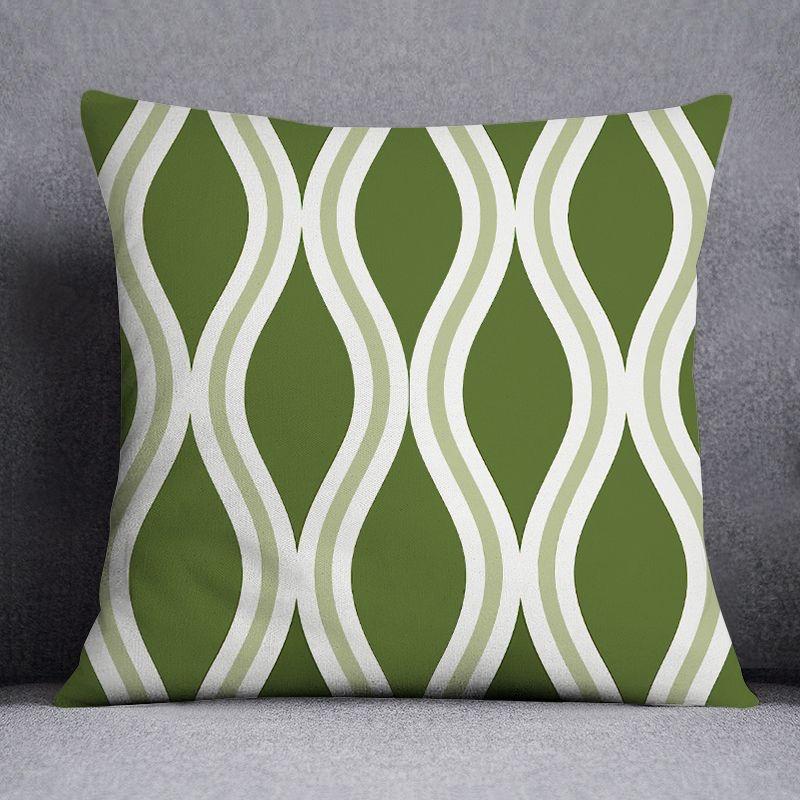 Grüne Pflanzen geometrisches Muster Kissenbezug Sofakissen Wohnzimmer Schlafzimmer Kissenbezug Heimtextil Dekoration