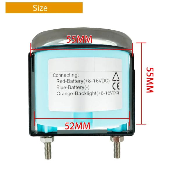 ELING Car Boat Yacht Truck Universal 52mm Voltmeter 8-16V 16-32V 9-32V Volt Gauge with 8 Colors Backlight and Alarm