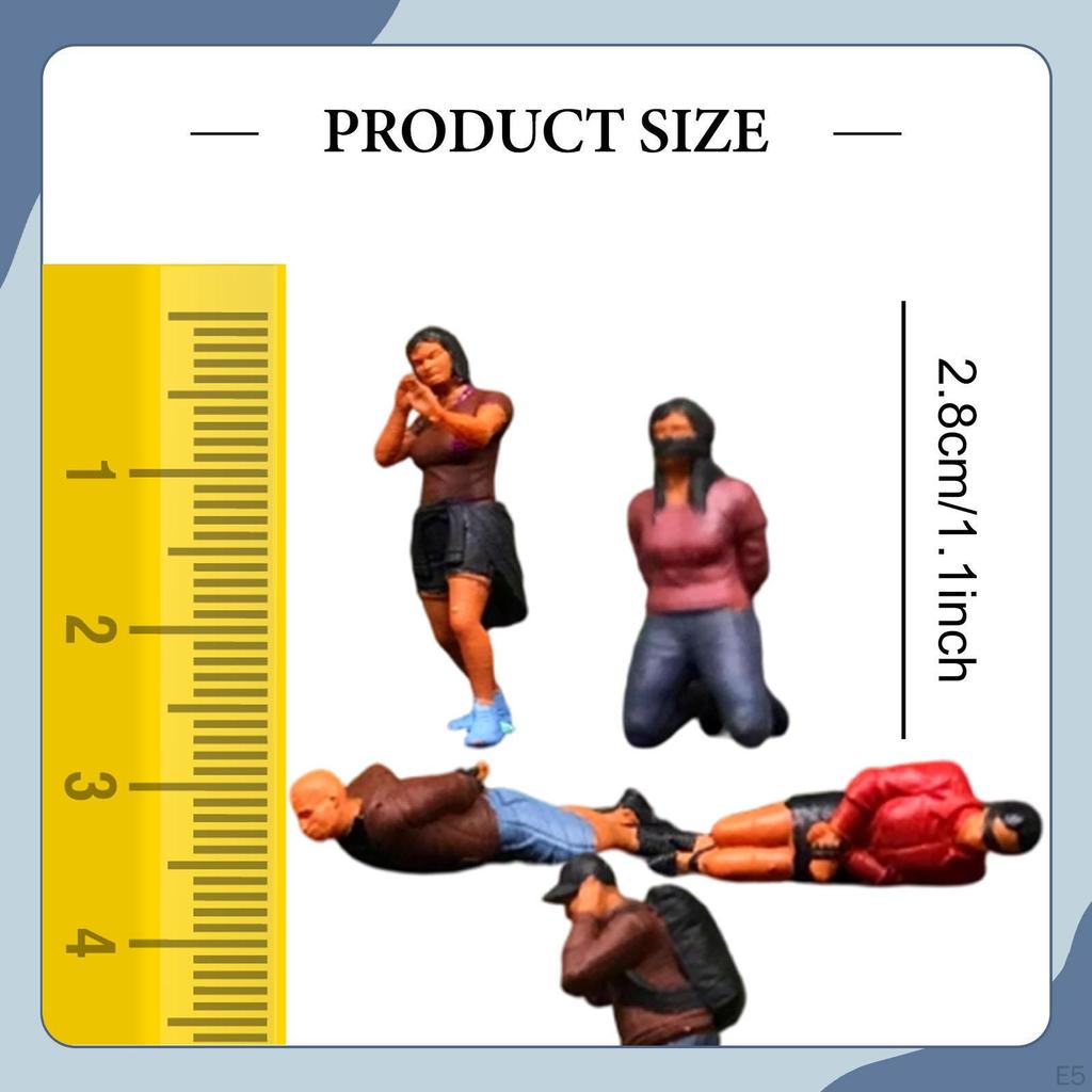 5 Pieces 1/64 People Figures Figurines Collections Train Railway Miniature Dioramas