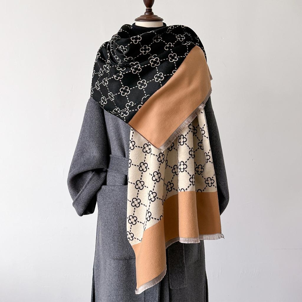 Women S Faux Cashmere Scarf Thick Warm Versatile Shawl Korean Fashion