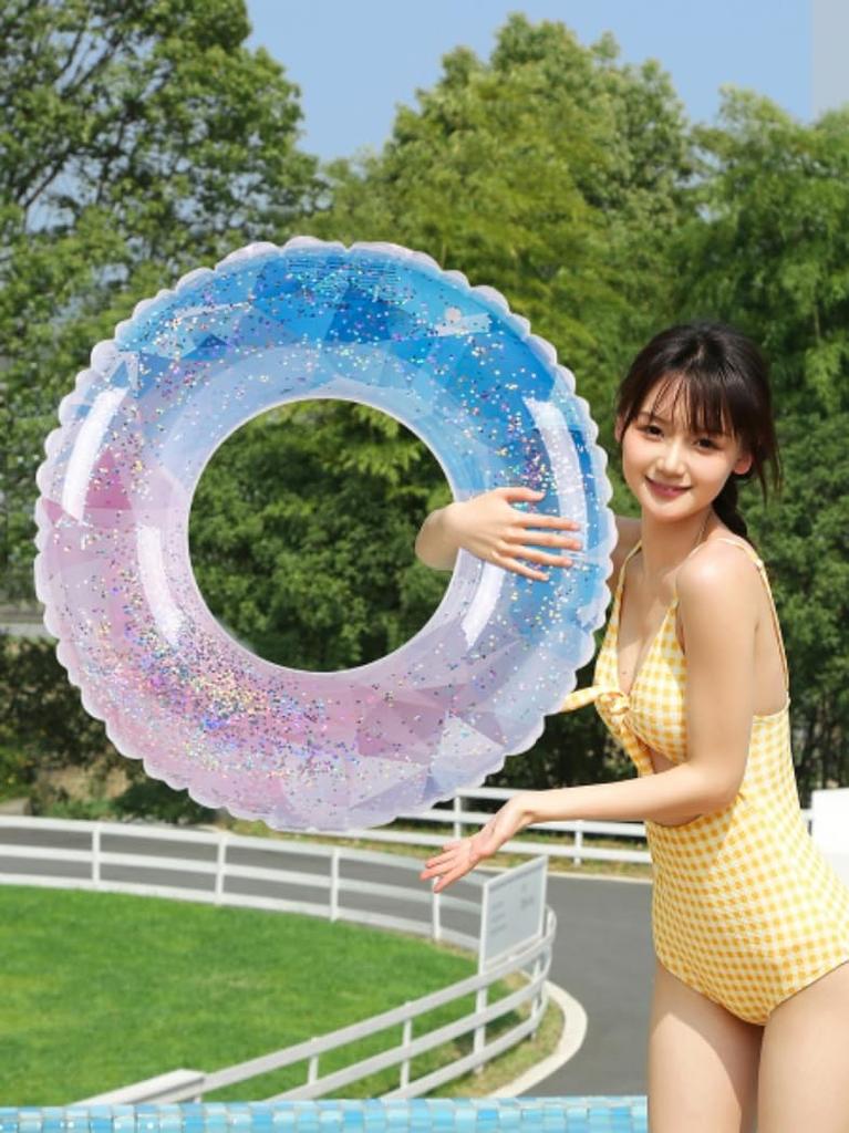 Cute Starry Sky Style Float Ring, Sparkling O-Shaped, for Adults and Kids, Pool, Beach, Water Play, Summer Vacation, Travel, Outdoor Leisure,