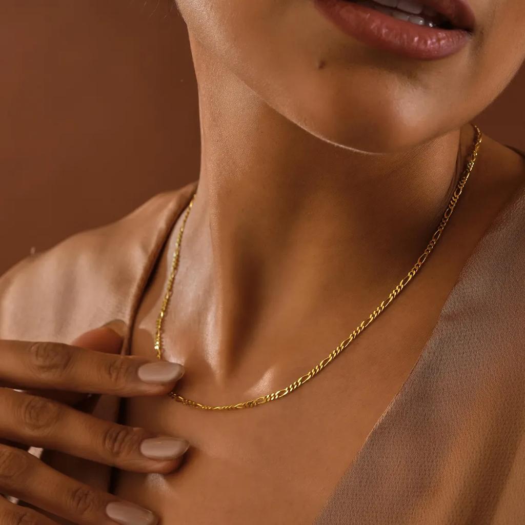 Skyrim Stainless Steel Gold Color Chain Necklace Women Minimalist Cuban Paperclip Twisted Snake Chain Fashion Jewelry Wholesale