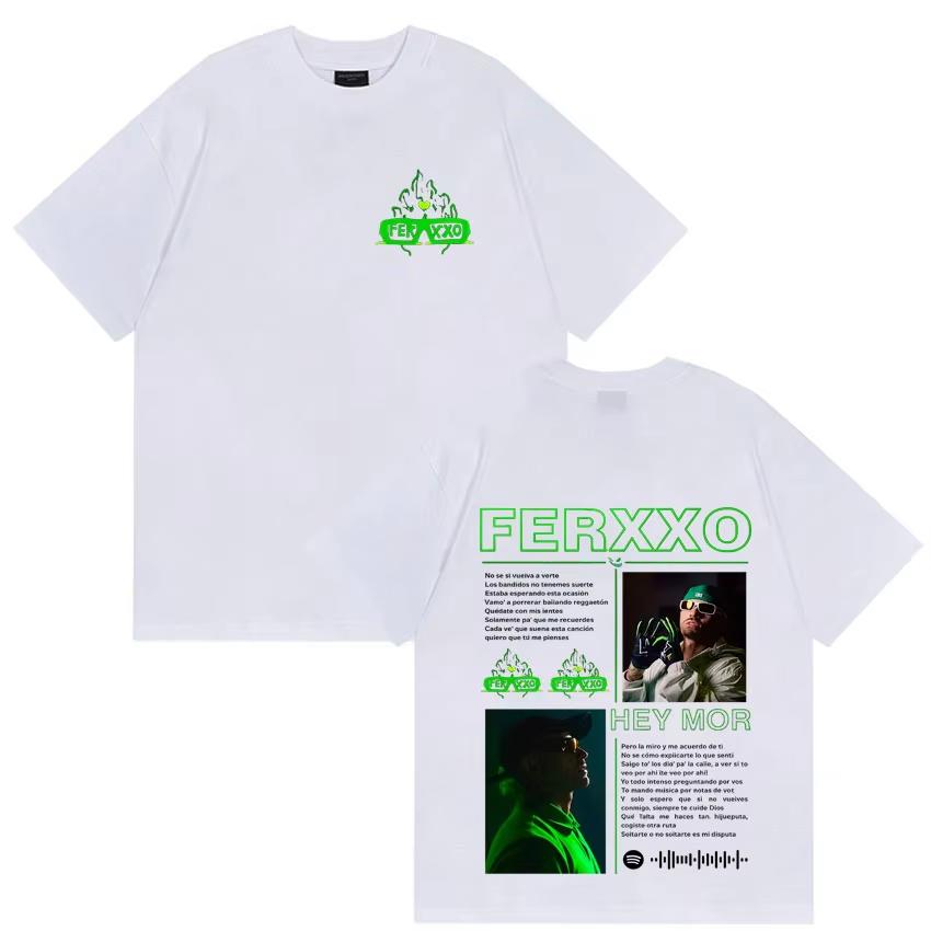 2026 90s Loose Comfortable Cotton Summer Crew Neck Short Sleeve T-Shirt for Fans, Unisex Fashion Tee Printed with Feid Vs Ferxxo Falxo T-Shirt