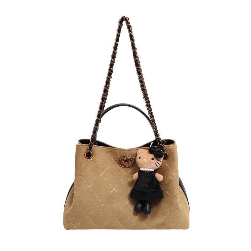 

Handheld Frosted Chain Bag for Women - 2025 Large-Capacity Shoulder Crossbody with High-End Style Bag Only хаки