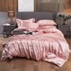 Luxury Satin Bedding Set King Queen Size Bed Cover Flat Sheet Pillowcase for Sleep Home Decro Mulberry Silk Bed Sets