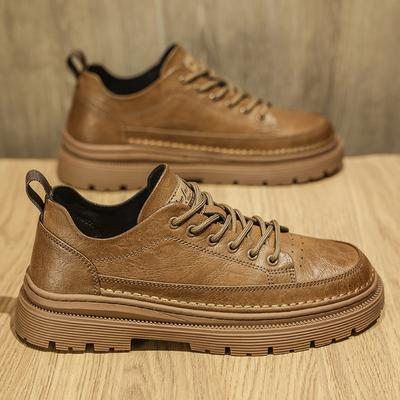 Men's Shoes Autumn 2025 New Low-top Casual Board Shoes Men's British Business Leather Shoes Men's Fashion Tooling Martin Boots