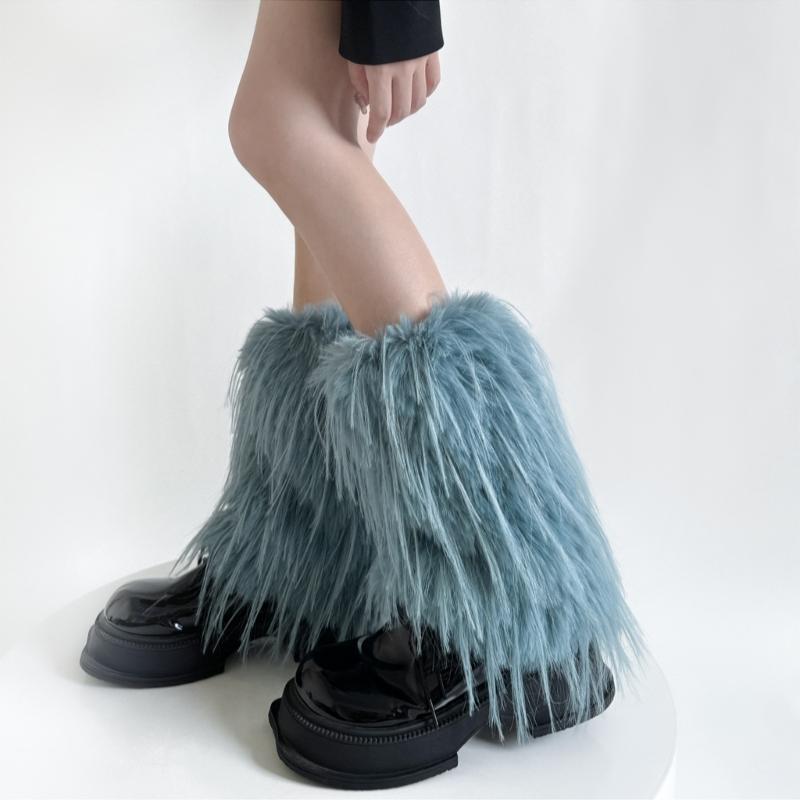 Women's Thick Fuzzy Leg Warmers Soft Plush Boot Covers Toppers for Costume Parties Winter Fashion Accessory Leg Gaiters