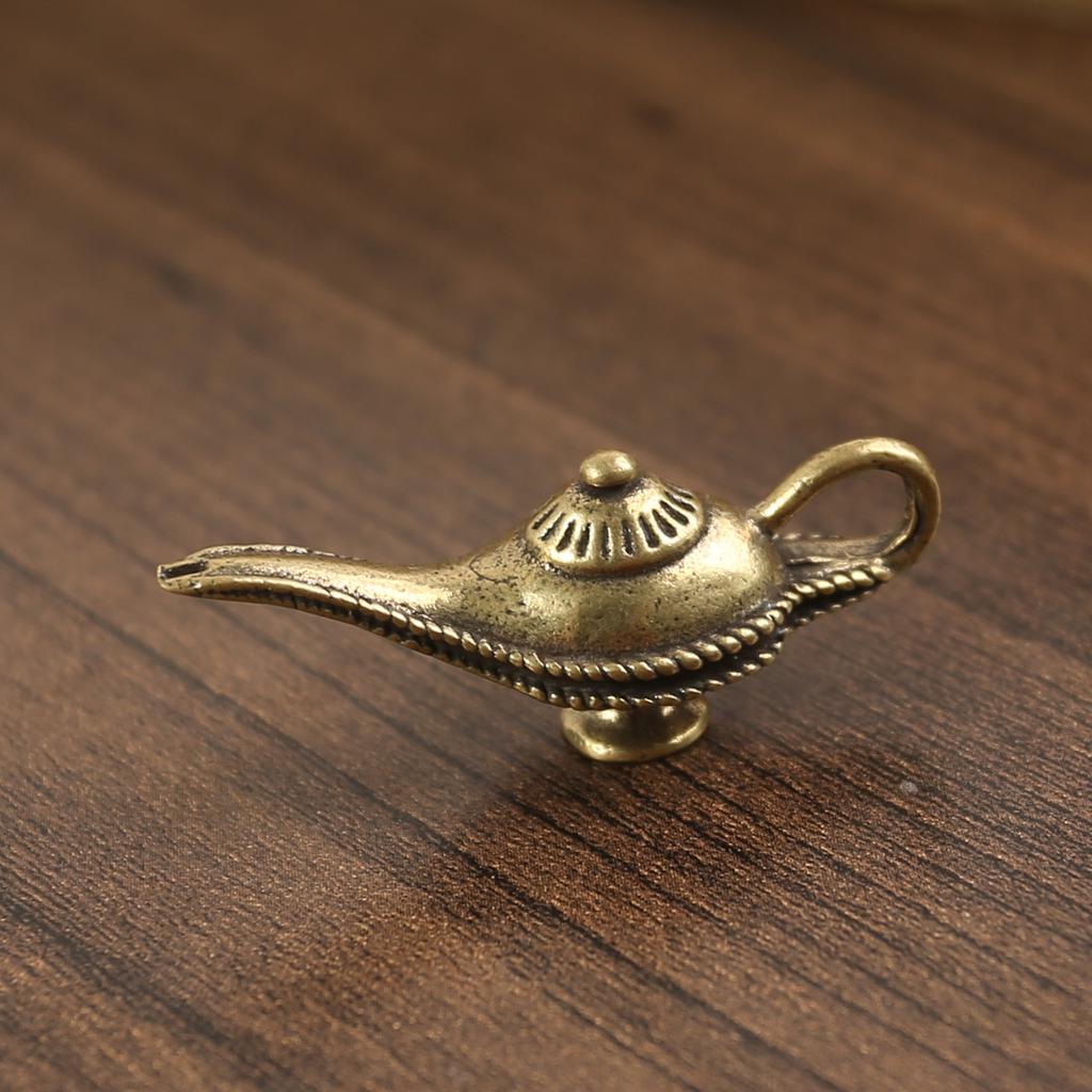 Brass Search Banner Magic Lamp Pendant Imitation Brass Retro Keychain Pendant Auspicious Retro Brass Accessories Pendant
