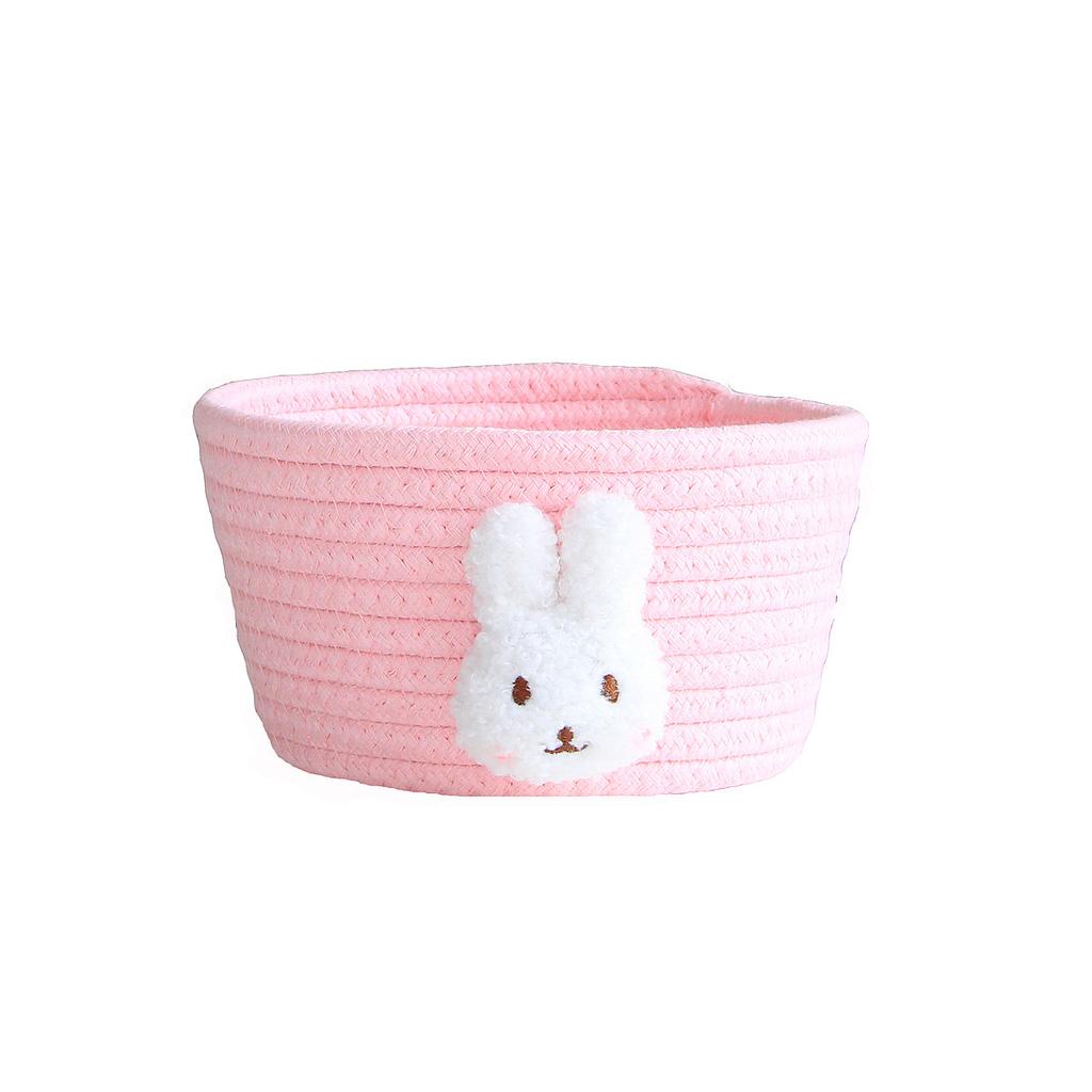 1Pcs Foldable Cartoon Animals Hand Woven Cotton Rope Storage Basket Kids Toys Desktop Organizer Sundries Storage Box 16x9CM
