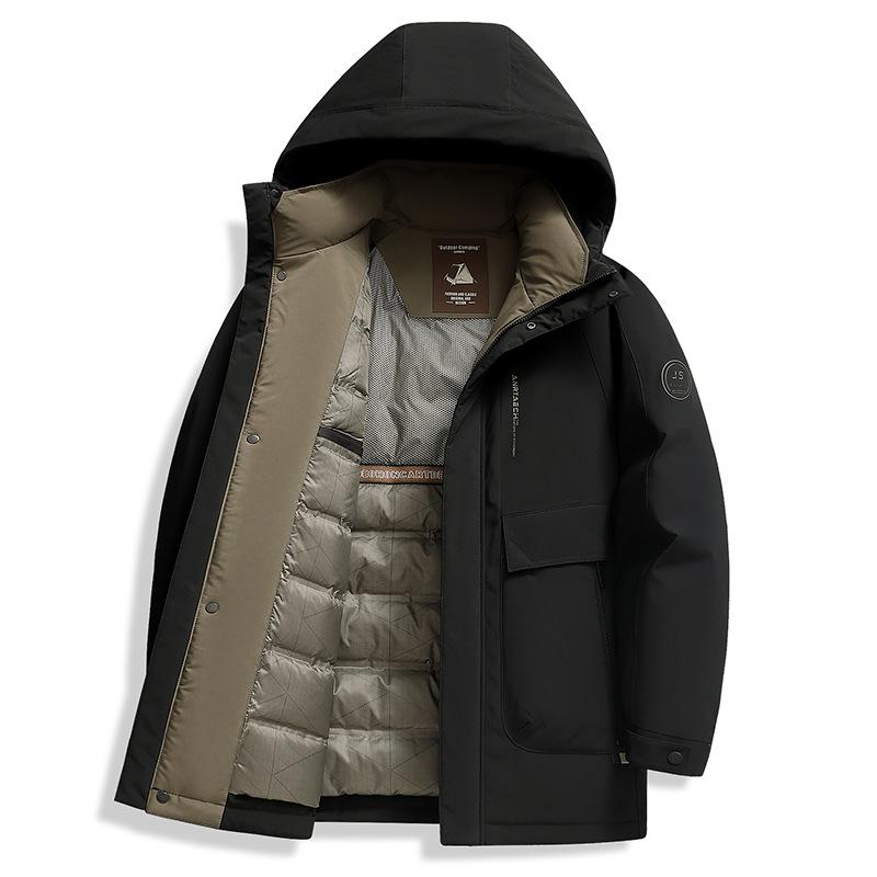 Herren Daunenjacke mit Kapuze für junge und mittelalte Männer, Winter, neu, Winter, warm und verdickt, lässig, trendig, Daunenjacke, Jacke für Männer