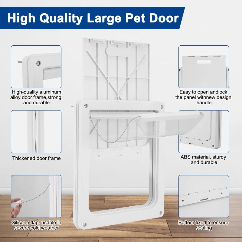 Porte pour Animaux Améliorée pour Grands Chiens Portillon Robuste en PVC Golden Retriever Berger Allemand Rottweiler Usage Intérieur Extérieur